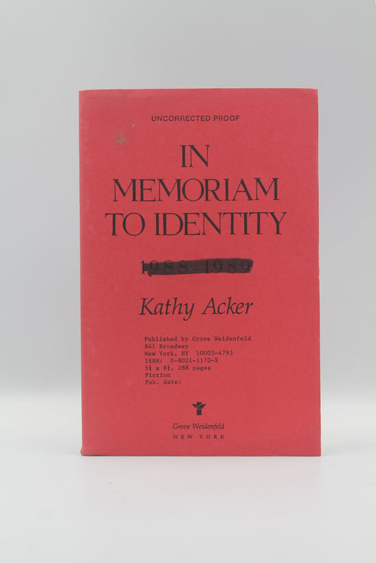 In Memoriam to Identity (Uncorrected Proof)