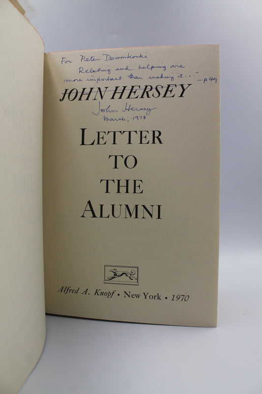 Letter to the Alumni